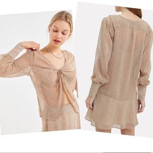 The East Order Vera Animal Print Tie-Front Top